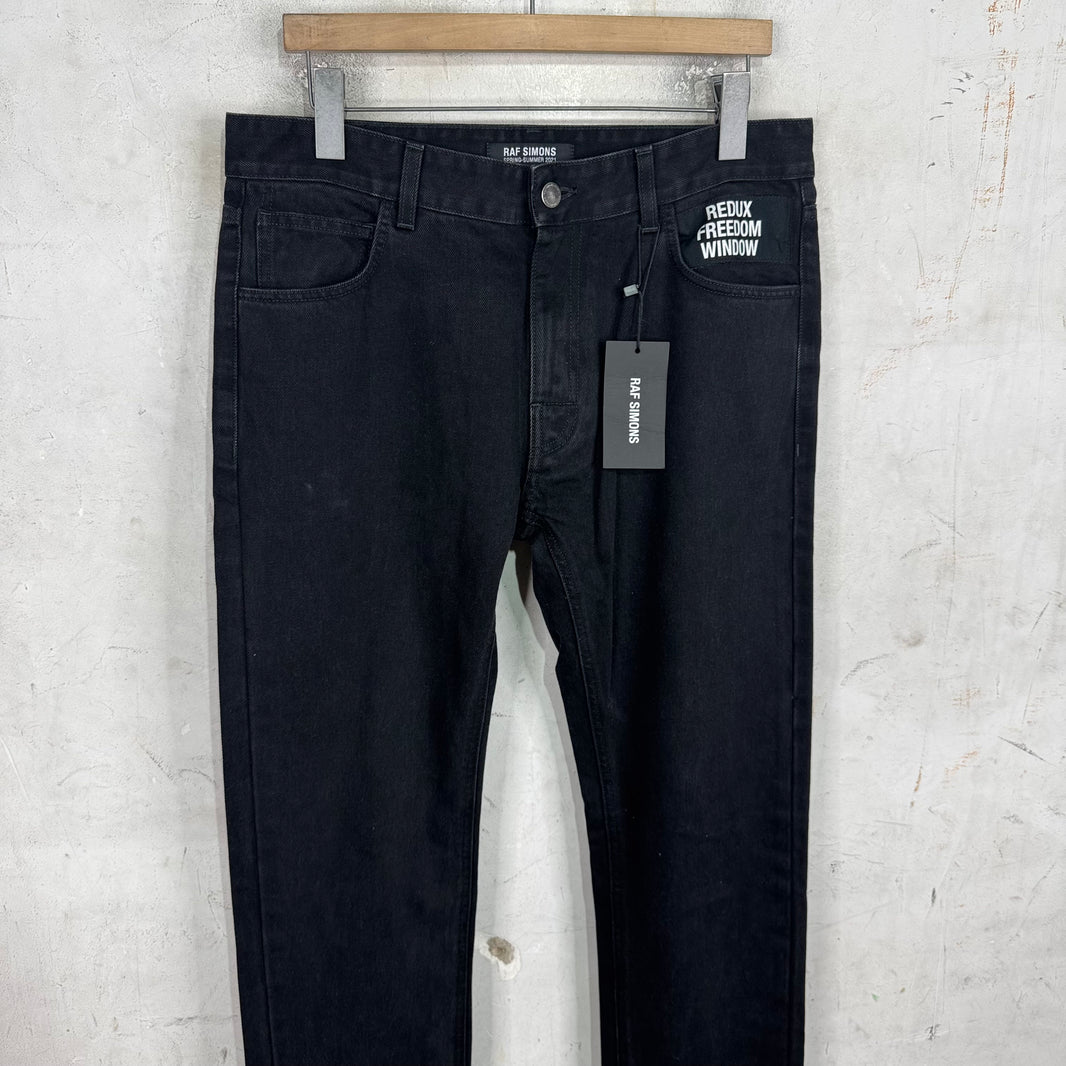 Raf Simons SS21 Black Redux Freedom Window Jeans