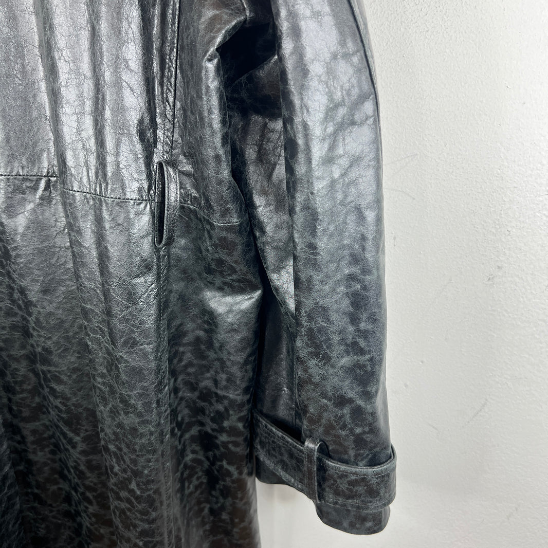 424 Paper Leather Trench Coat