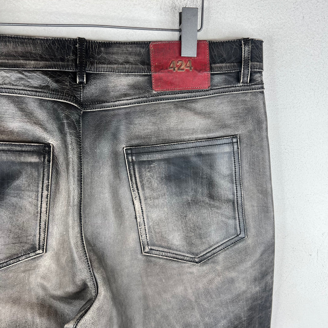 424 Five Pocket Leather Jeans
