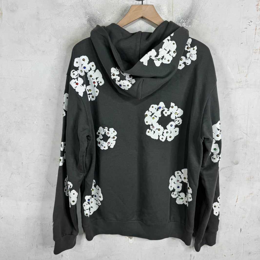 Denim Tears Rhinestone Wreath Zip Hoodie