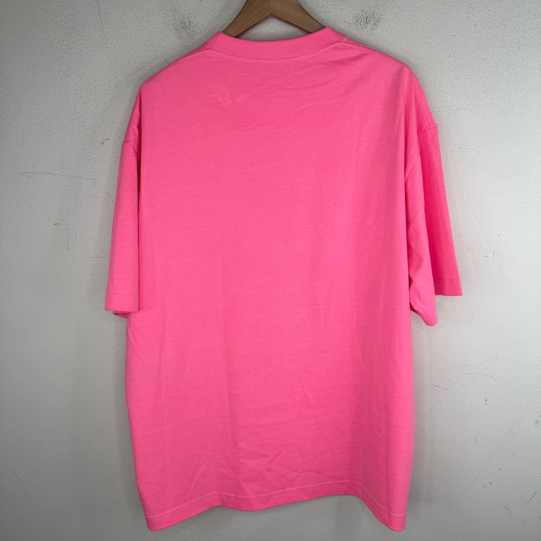 Balenciaga Pink Sponsor Logo T-Shirt