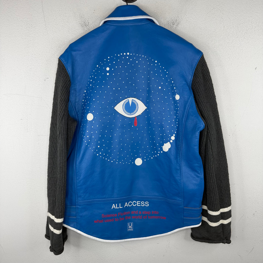 Undercover Blue Hybrid Leather Perfecto Jacket