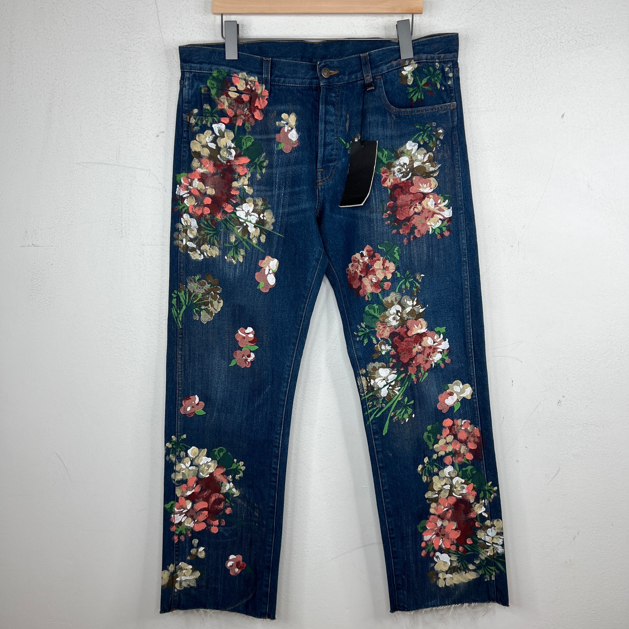 Gucci Floral Painted Denim Jeans
