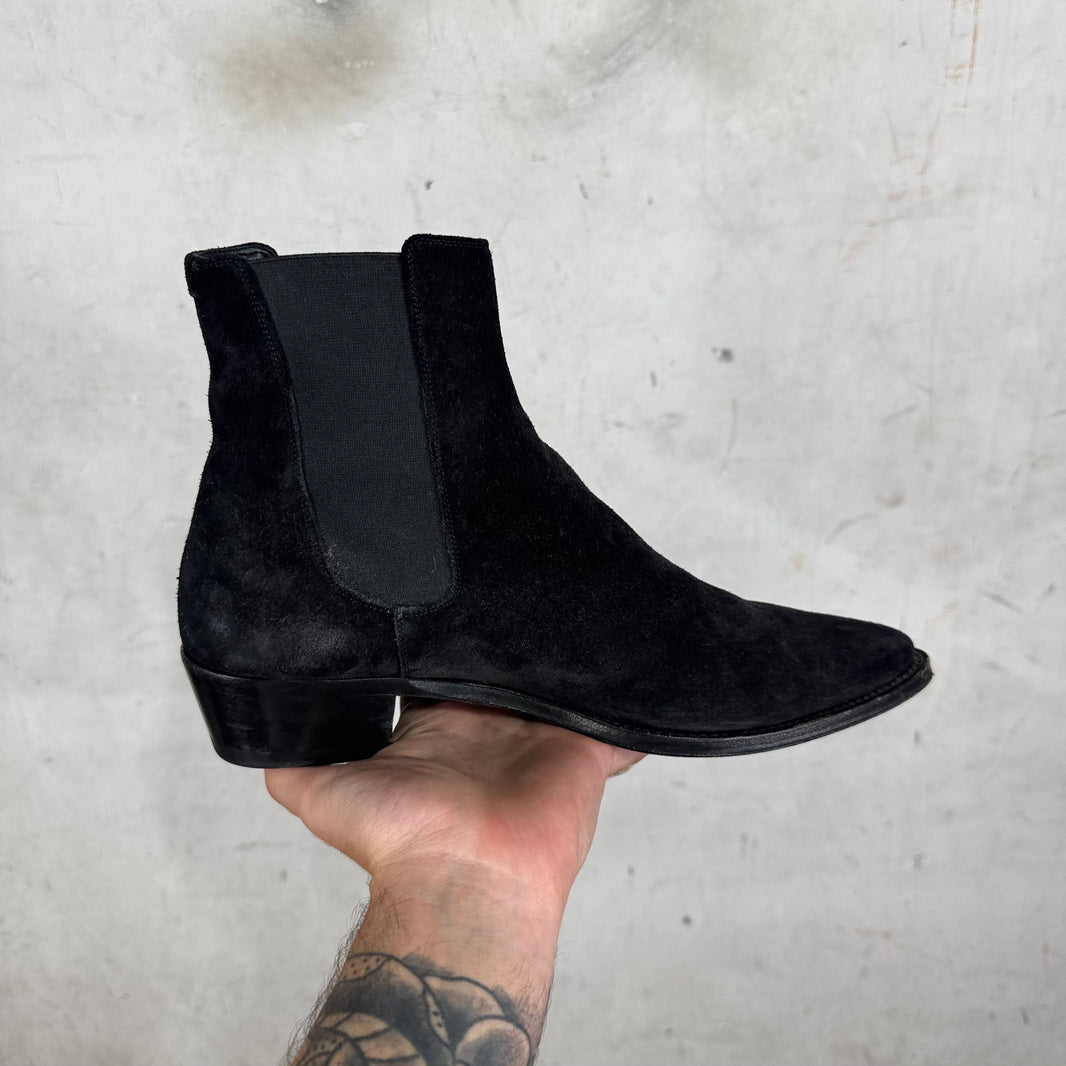 Celine Black Suede Chelsea Boots