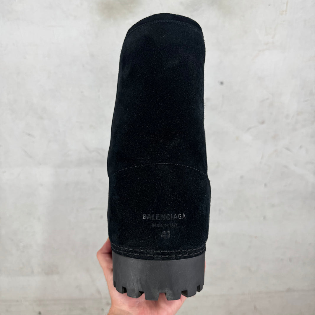 Balenciaga Black Suede Alaska Boots
