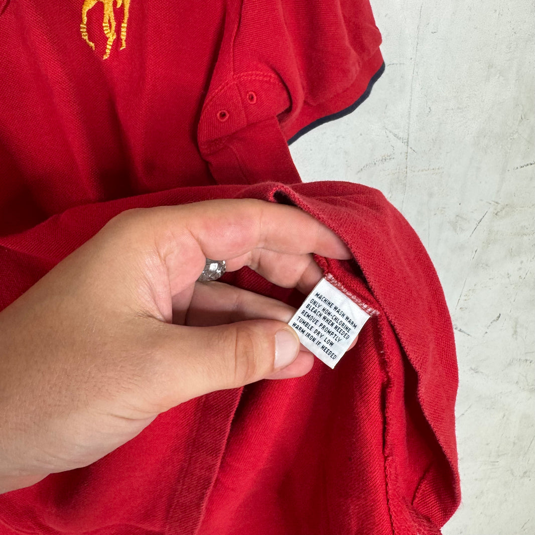 Ralph Lauren Red/Gold Crest Pony Polo