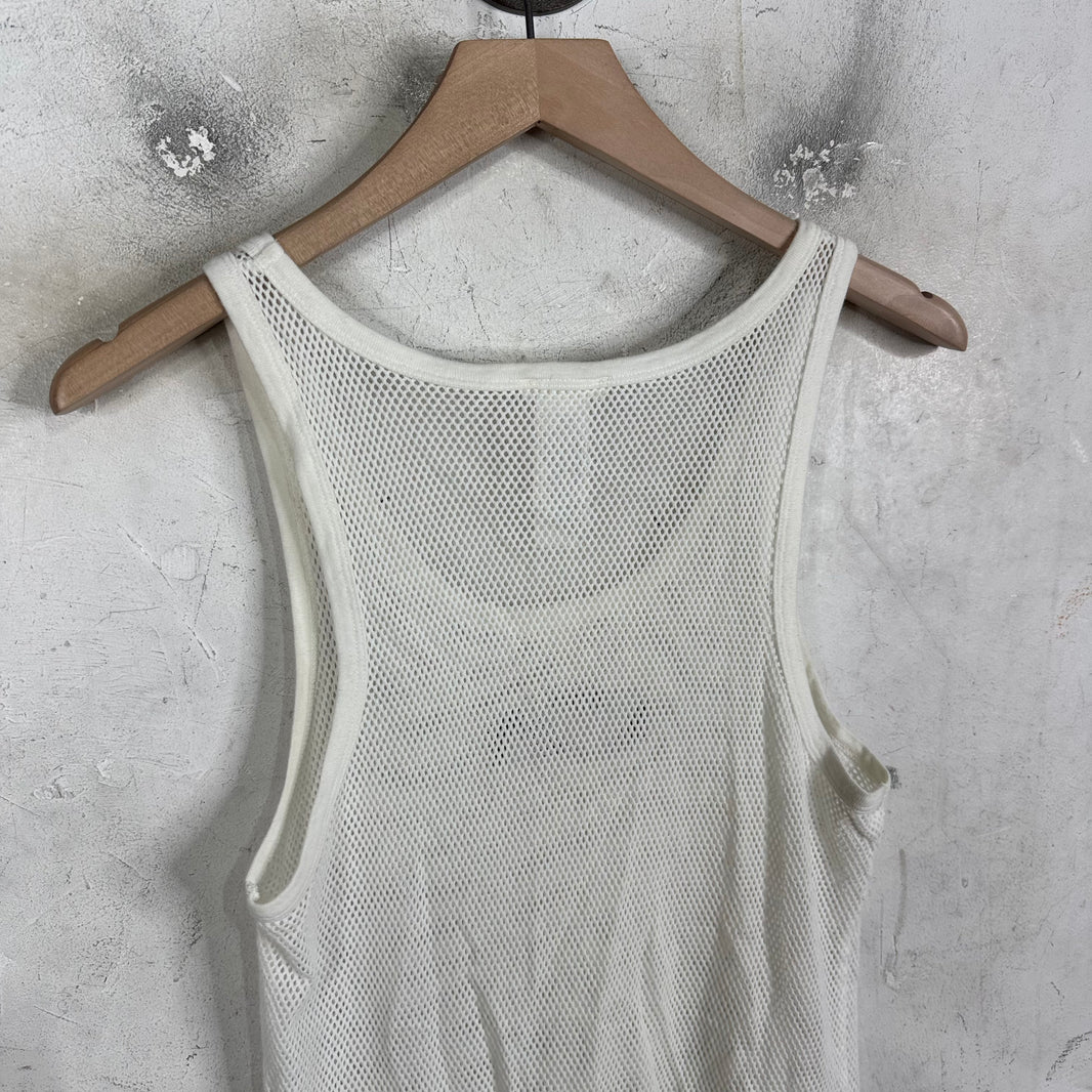 Acne Studios White Mesh Tank Top