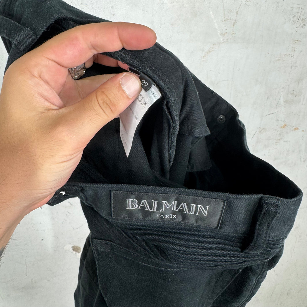 Balmain Black Biker Jeans