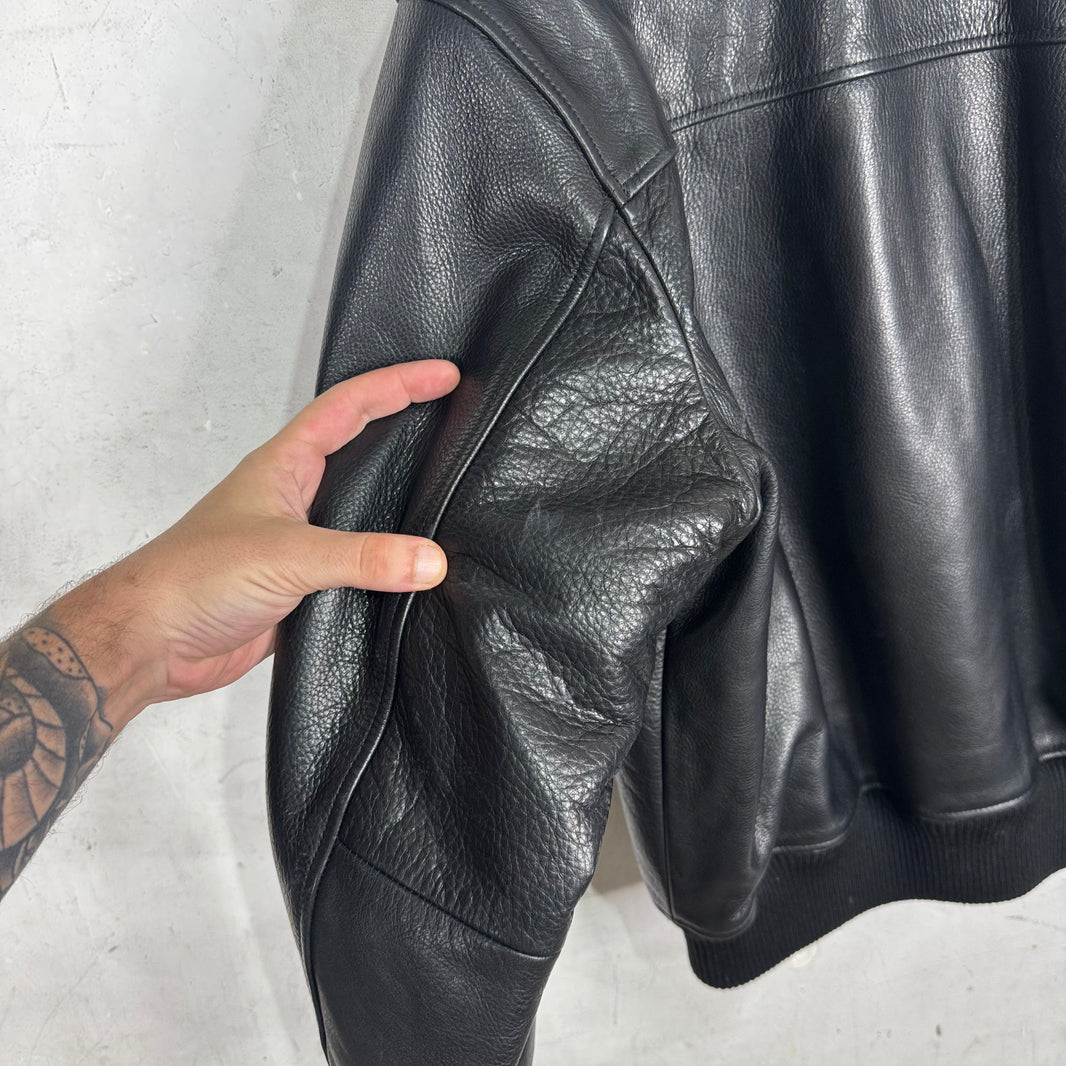 Stussy Leather Flight Bomber Jacket