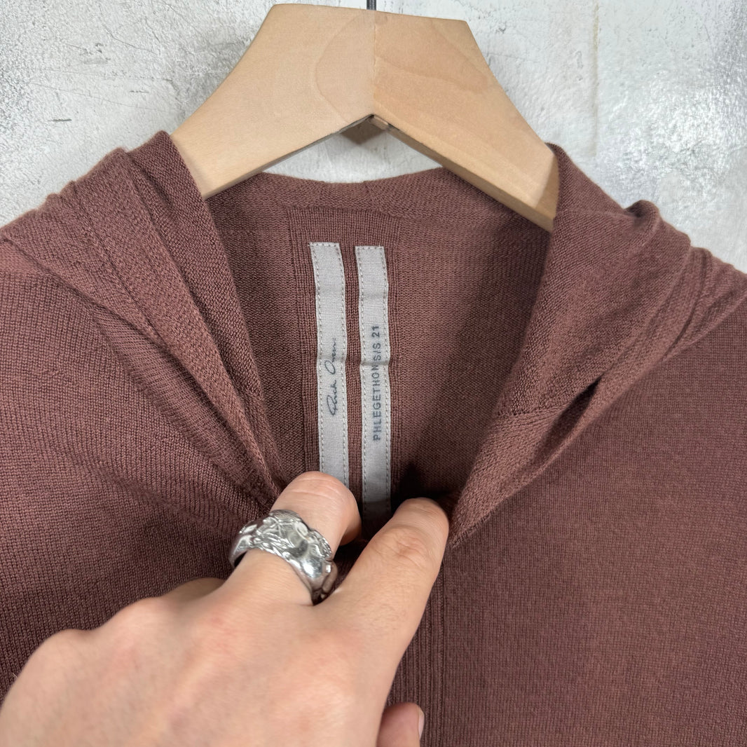 Rick Owens Phlegethon Thin Wool Knit Hoodie