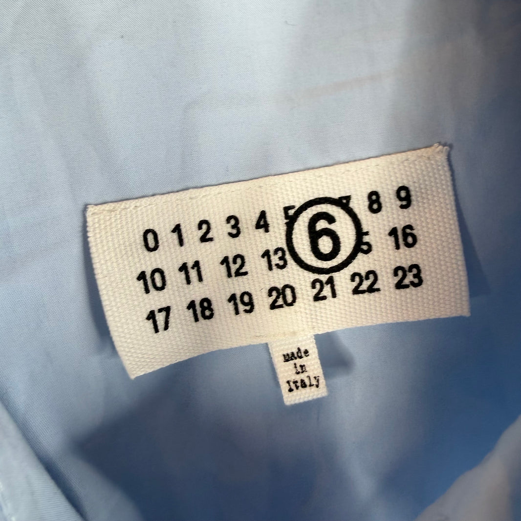 MM6 Worn Effect Poplin Button Up LS Shirt