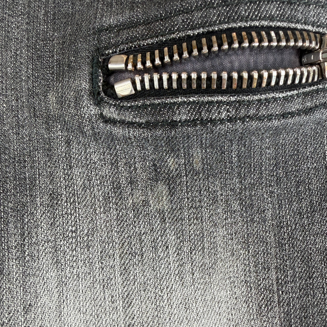 Balmain Skinny Low Rise Zipper Jeans