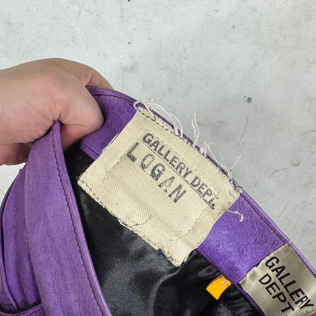 Gallery Dept Purple Leather Flared Pants