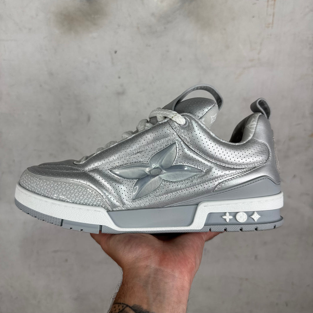 Louis Vuitton Silver Metallic Skate Shoes