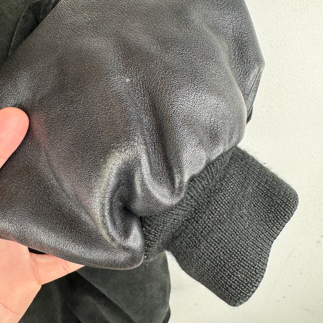 Vintage Leather/Suede Hooded Zip Jacket