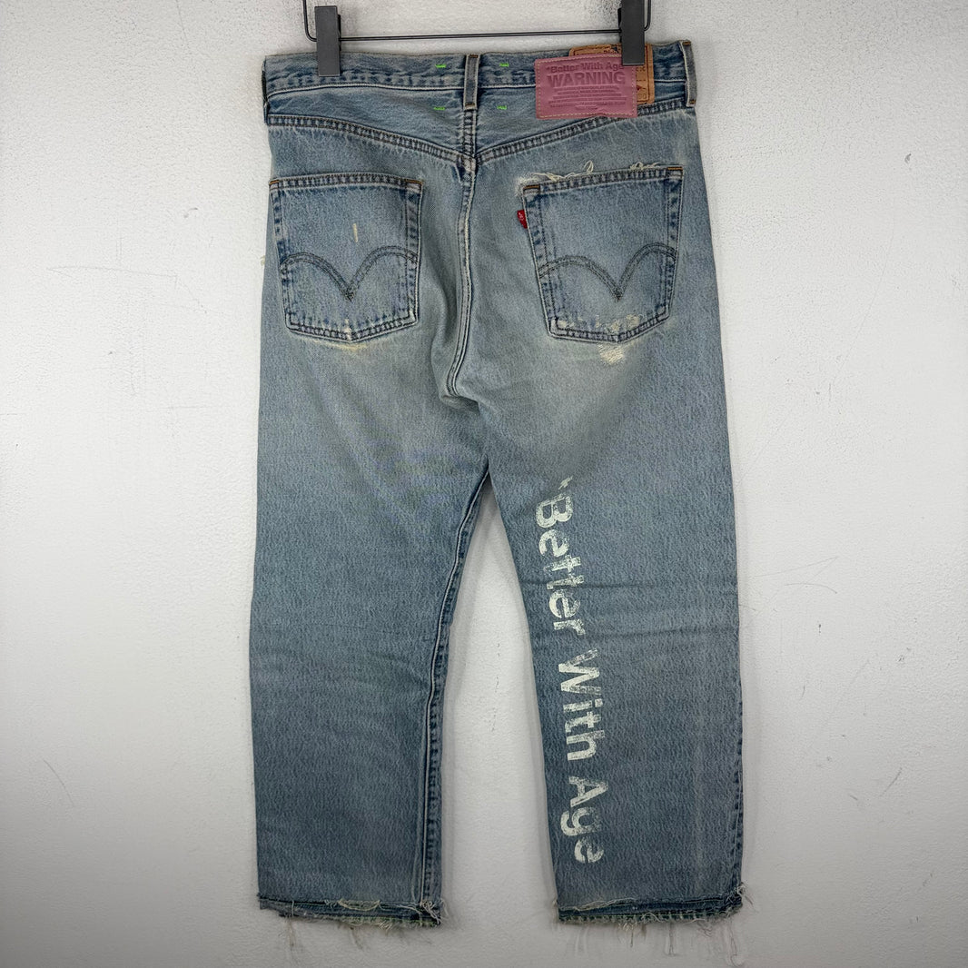 Better With Age Repaired Patched Jeans