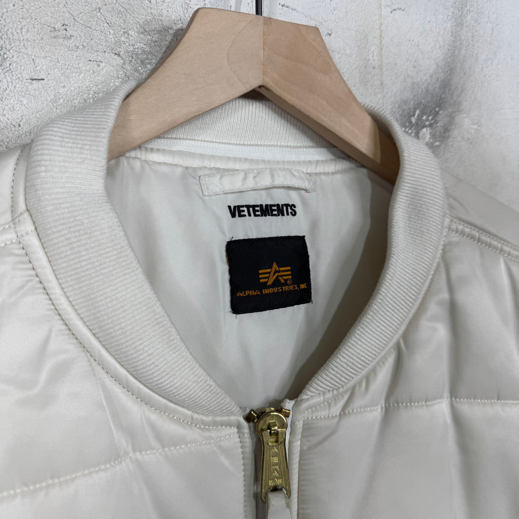 Vetements x Alpha Industries White Bomber Vest