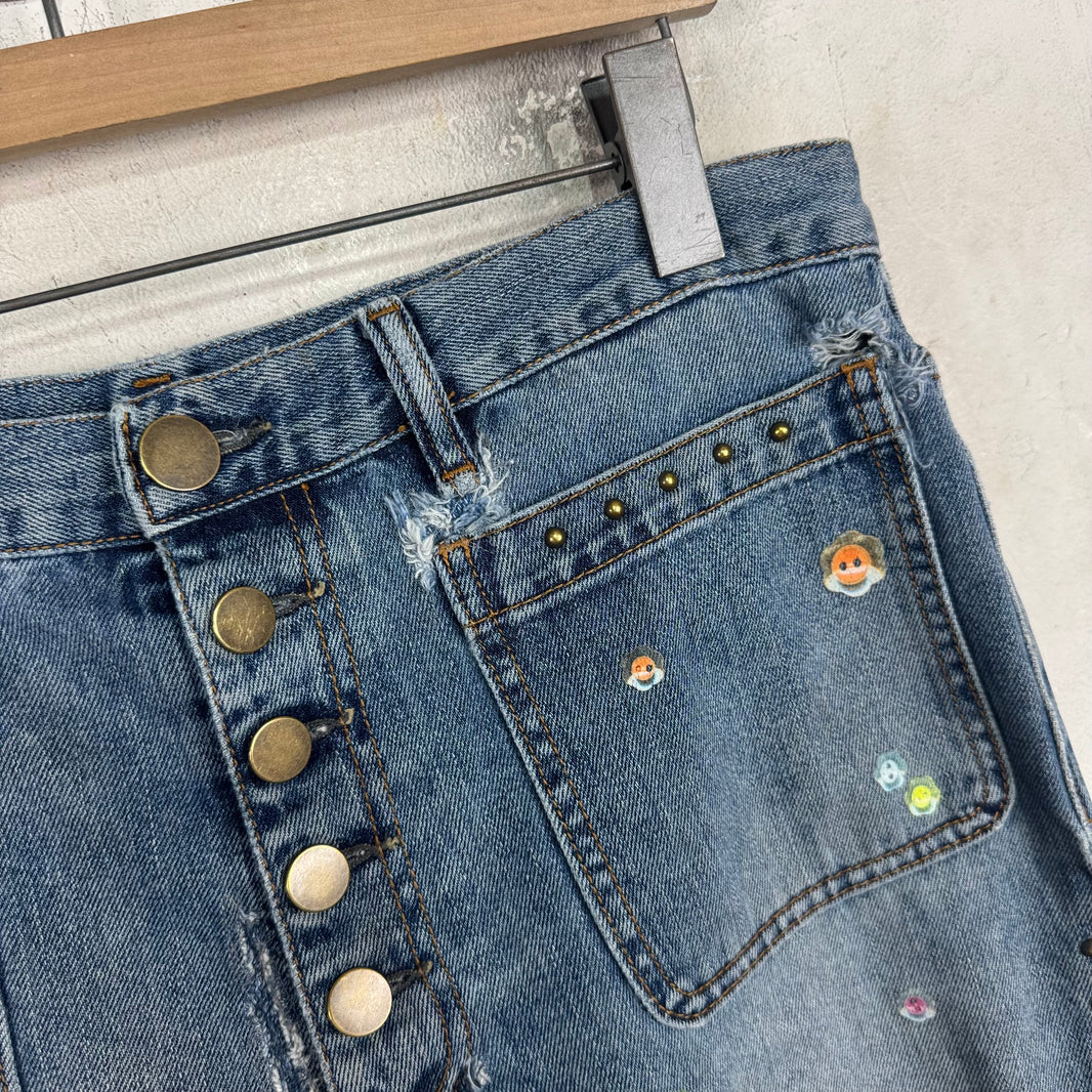 Acne Studios Floragatan Sticker Flared Jeans