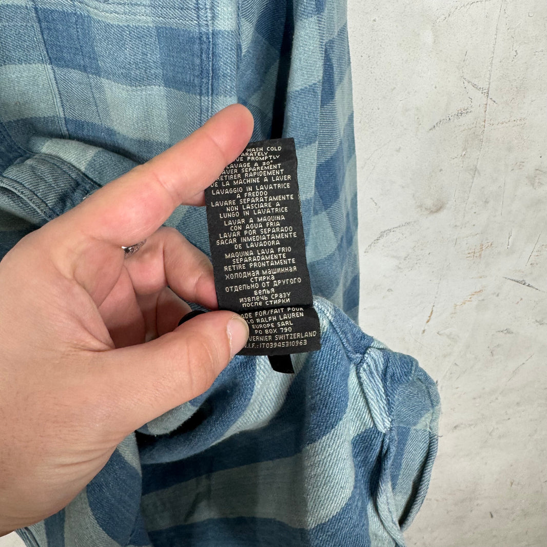 RRL Light Blue Plaid Flannel
