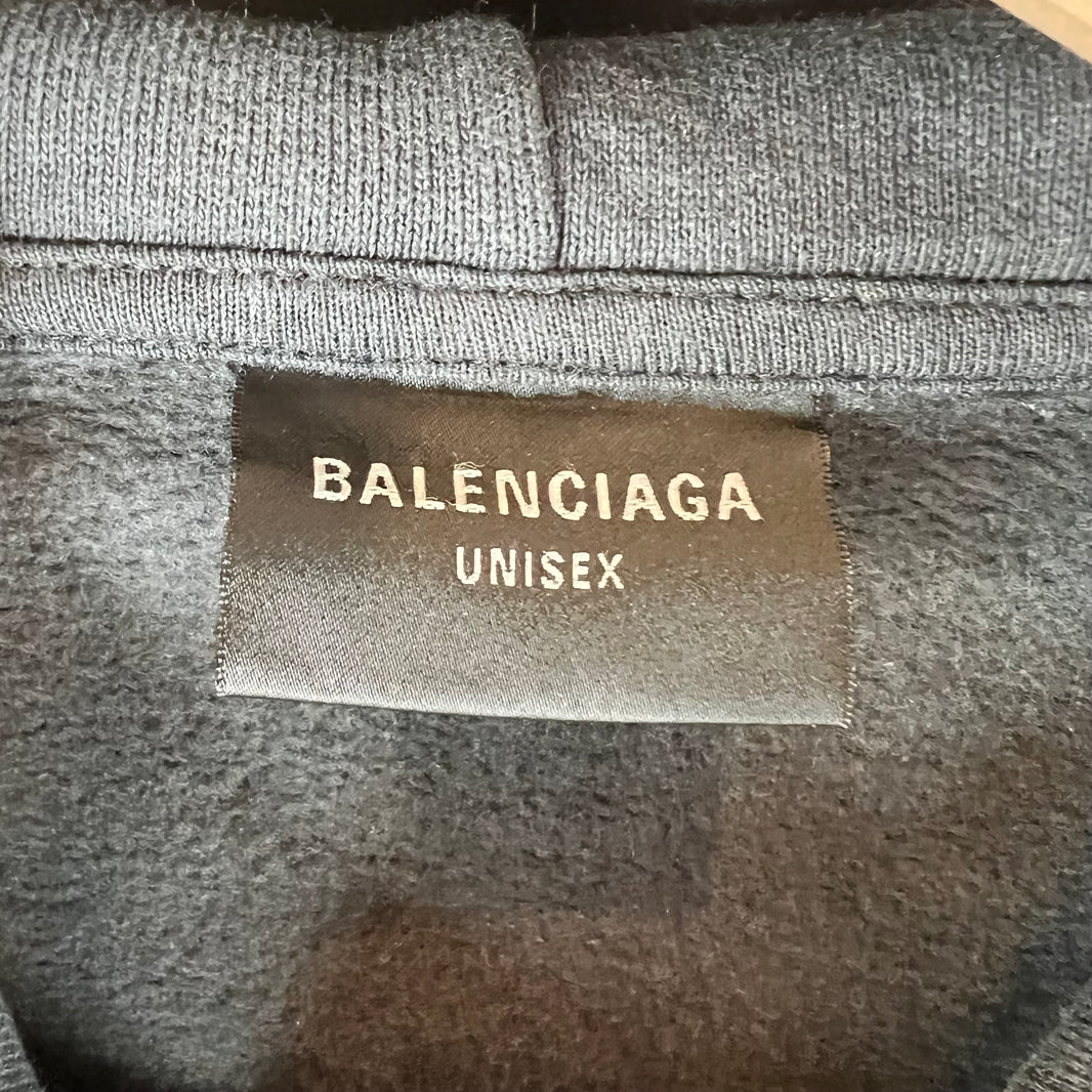 Balenciaga Sample Hybrid Denim Hooded Red Tape Jacket