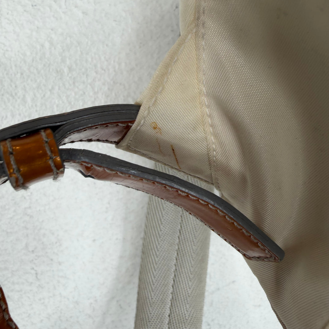 Prada Smoked Nylon White Badge Backpack