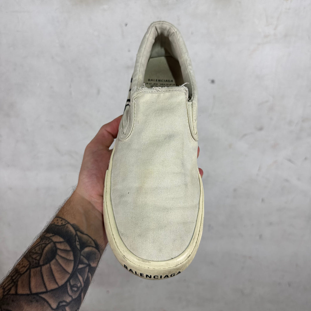 Balenciaga Distressed Paris Slip Ons