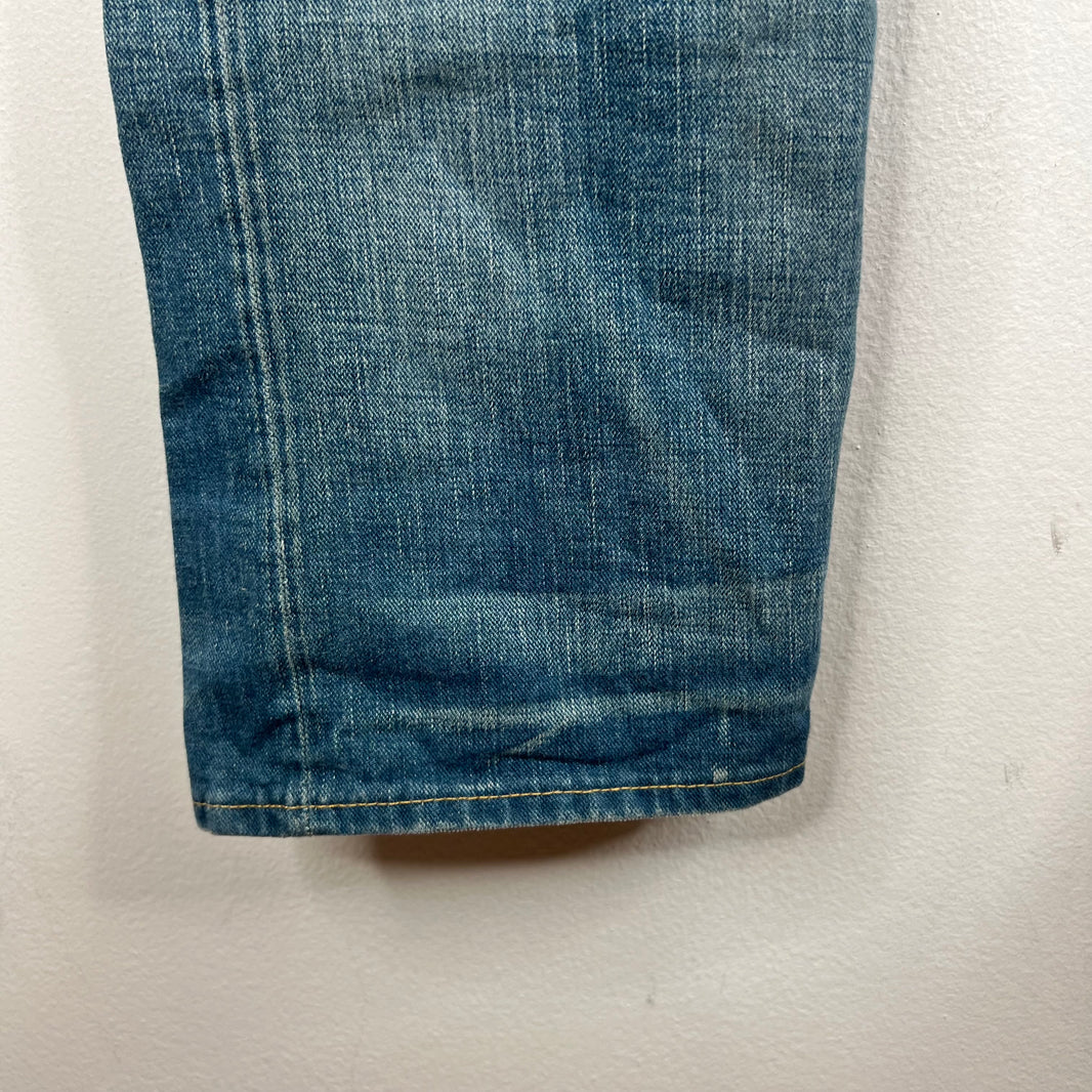 RRL Blue Washed Repaired Jeans