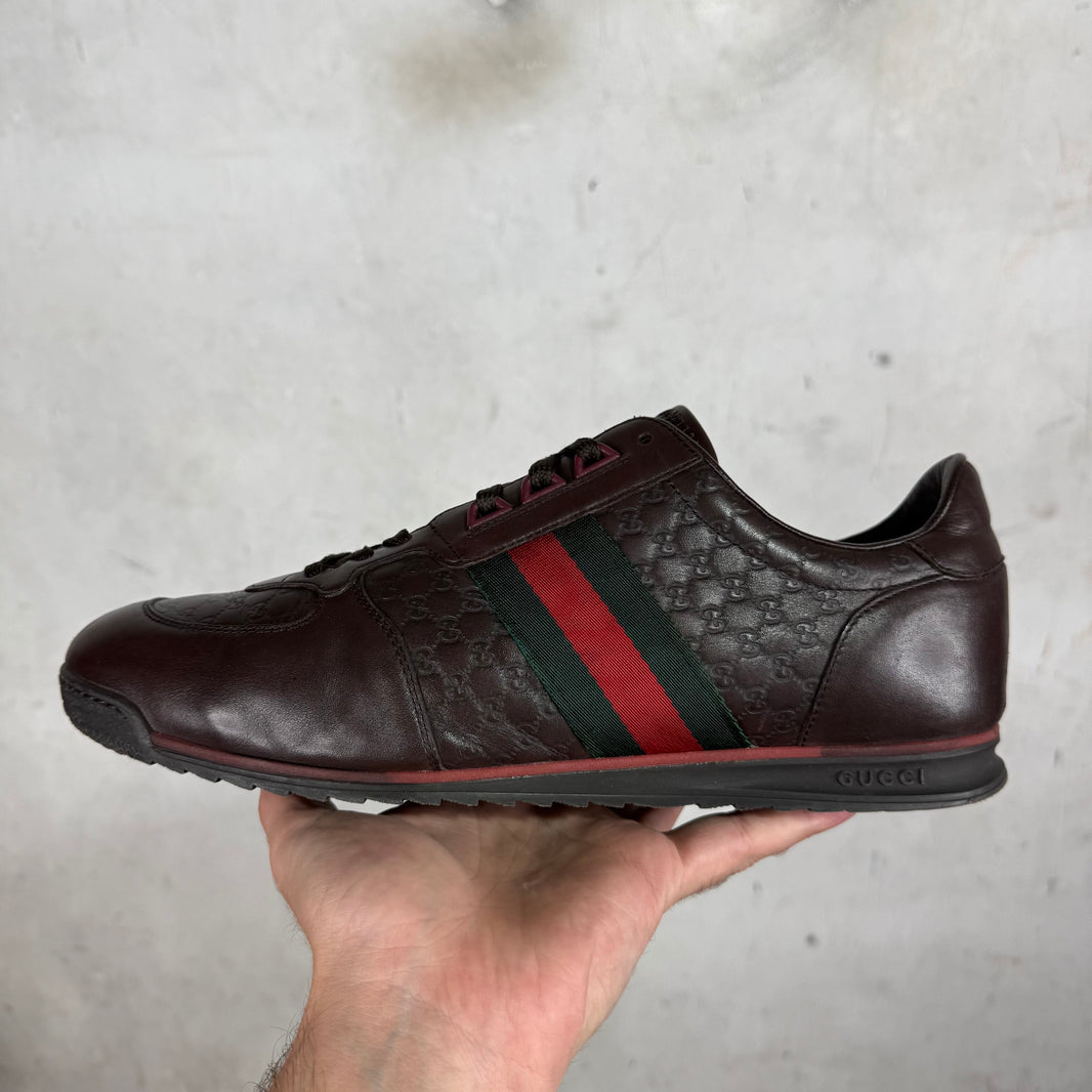 Gucci Brown Embossed Monogram Runners