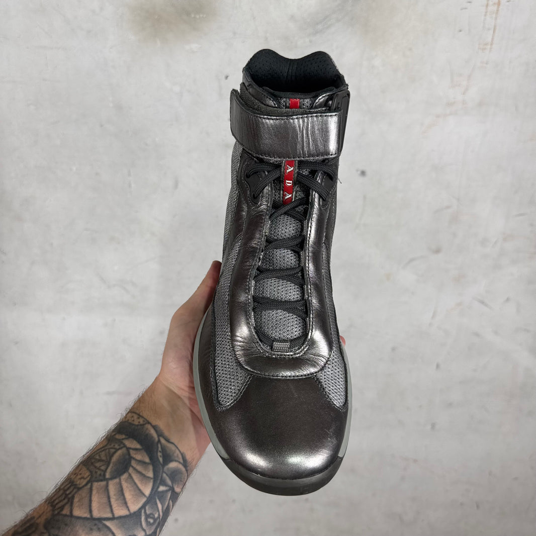 Prada Silver Straped High Americas Cup