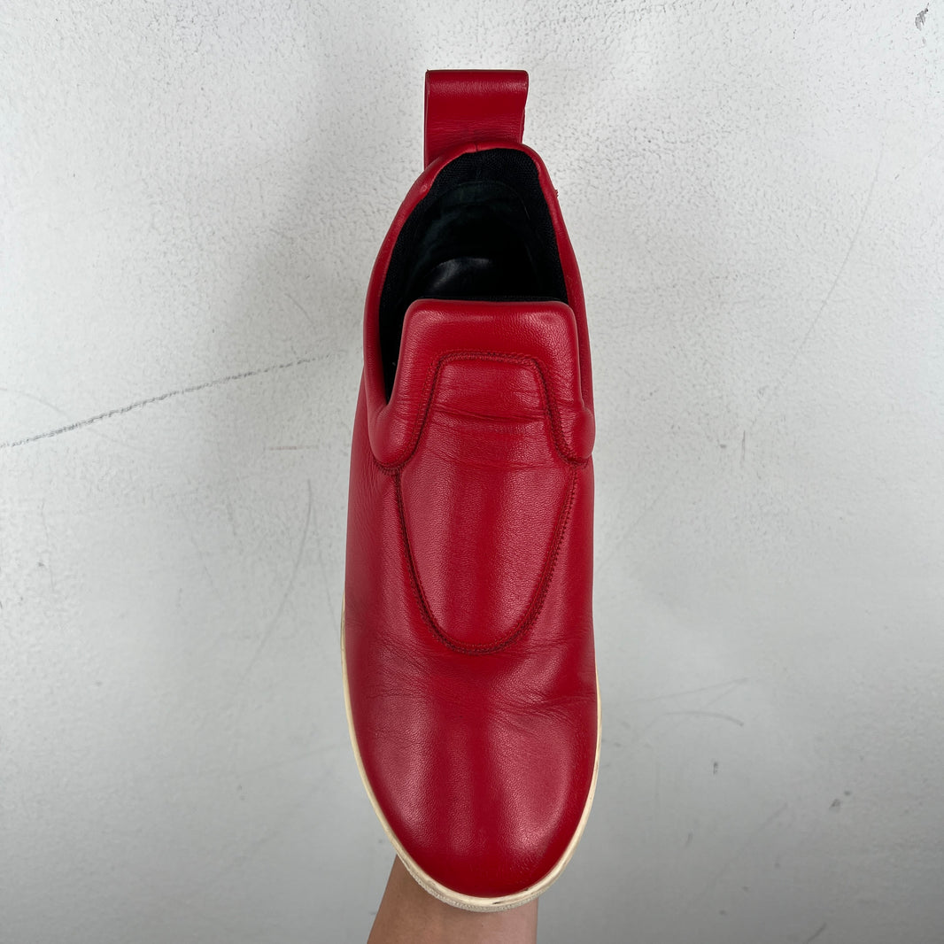 Celine Red Leather Slip On Sneakers