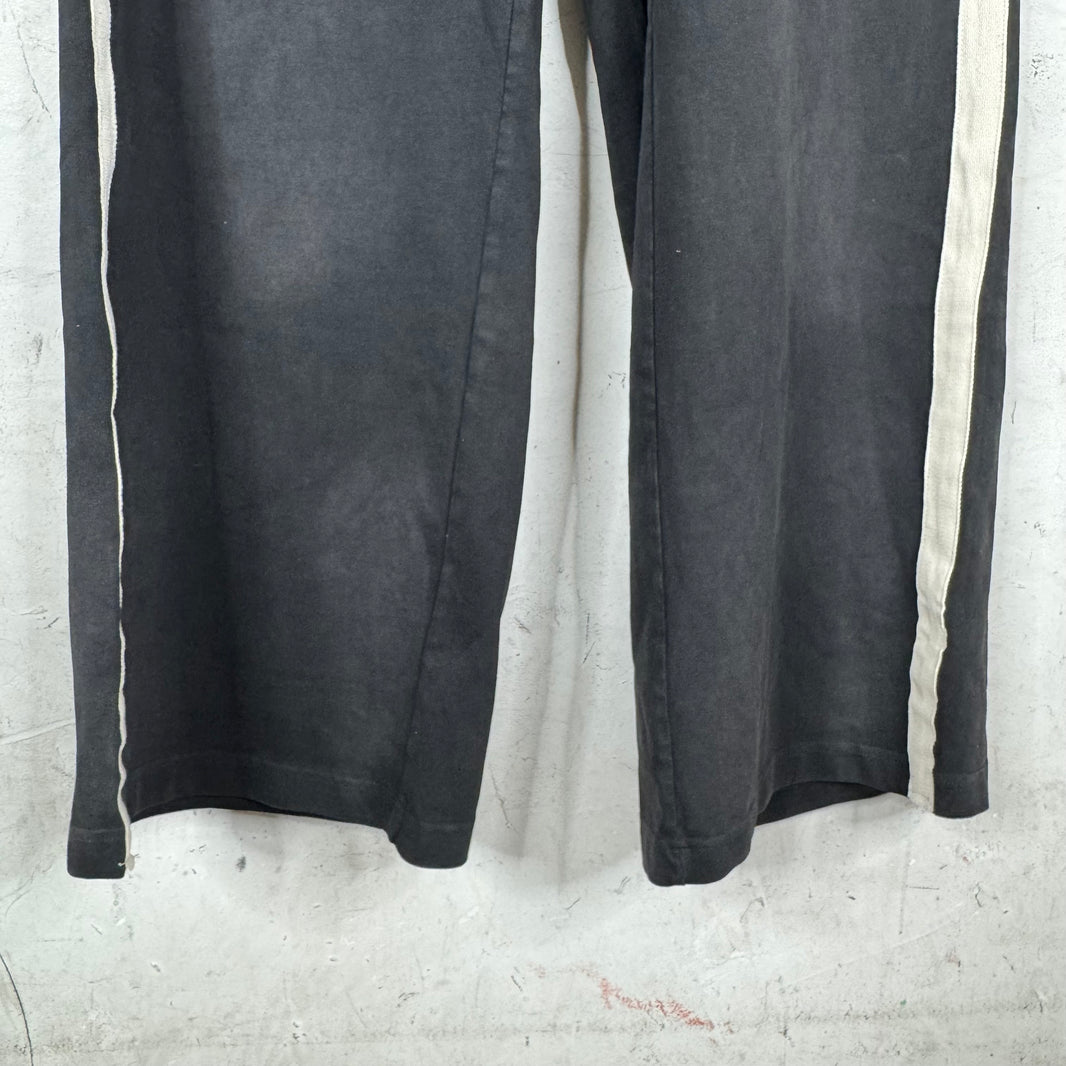424 Black Stripped Ripped Sweatpants