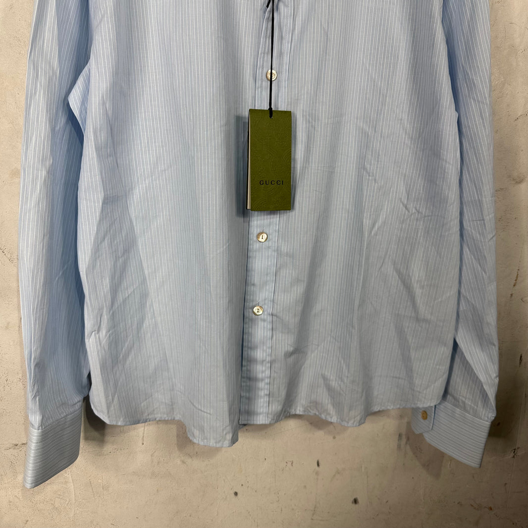 Gucci Blue Striped Buttoned Shirt