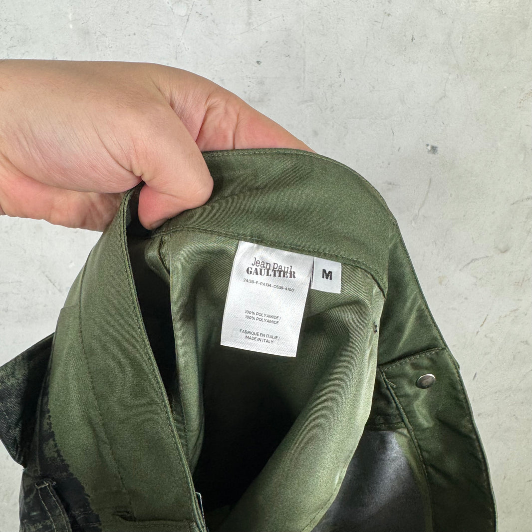 Jean Paul Gaultier Trompe-l'œil Green Nylon Cargo Pants