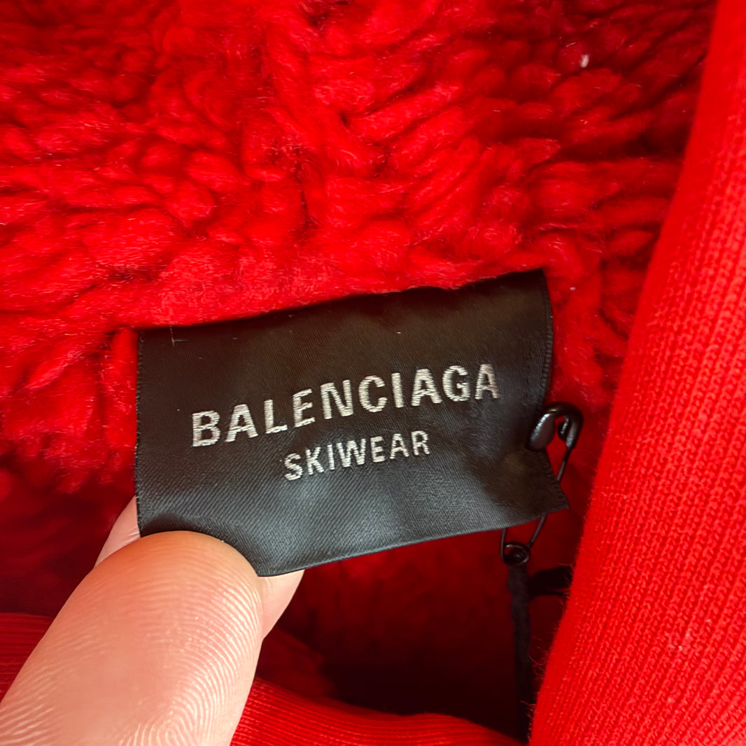 Balenciaga Skiwear 3B Red Fleece Hoodie