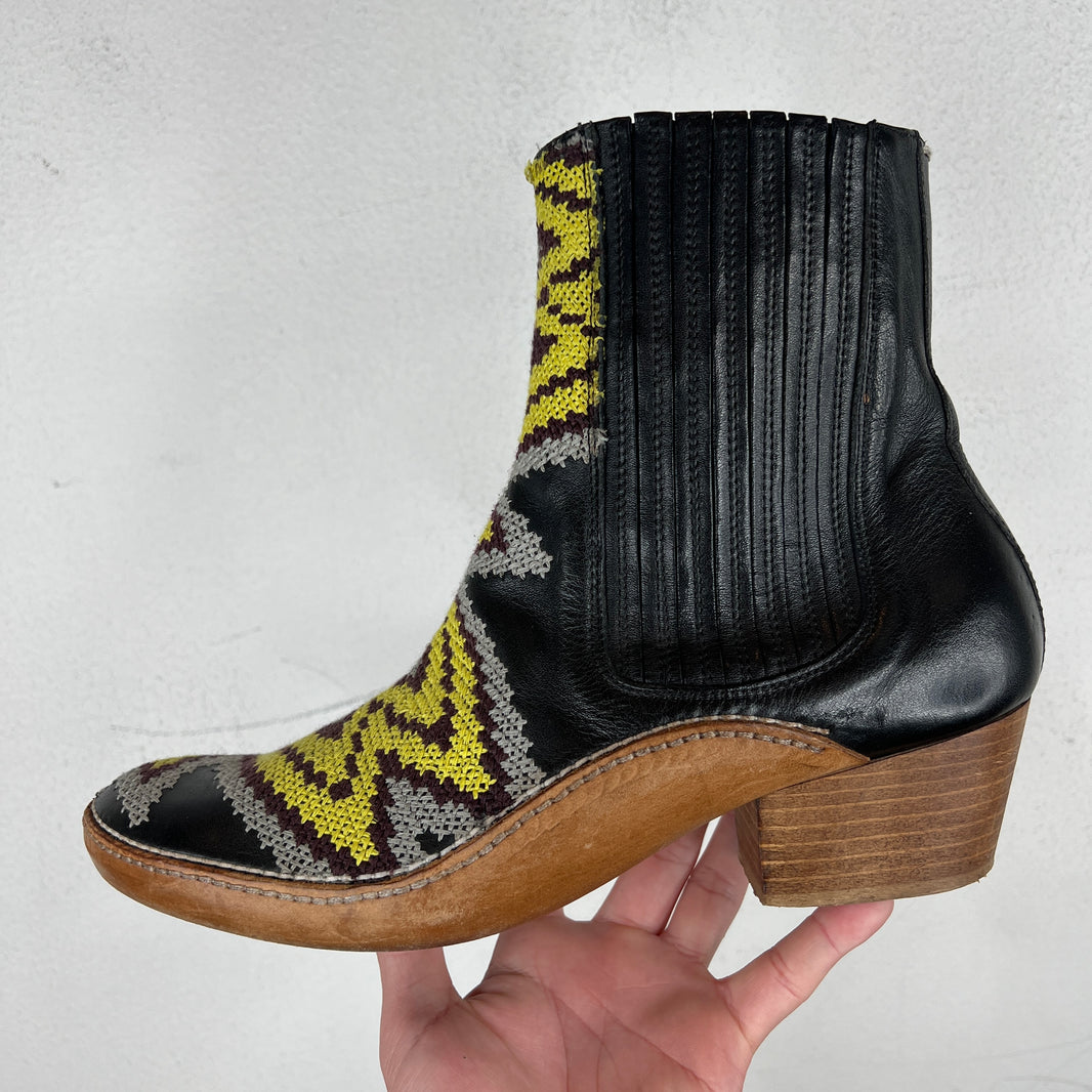 Margiela Multicolor Leather Cowboy Boots