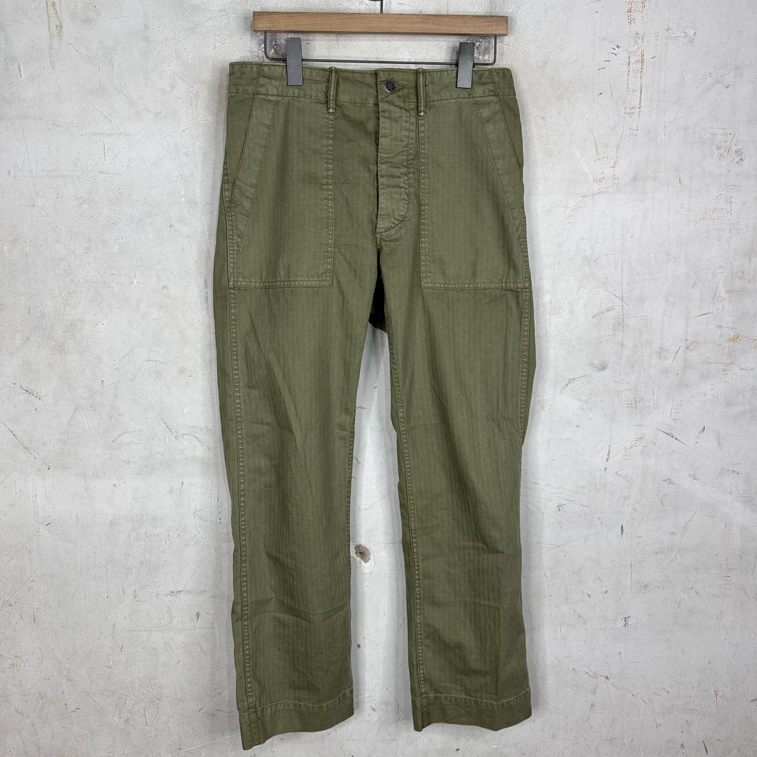 RRL Olive Herringbone Pants