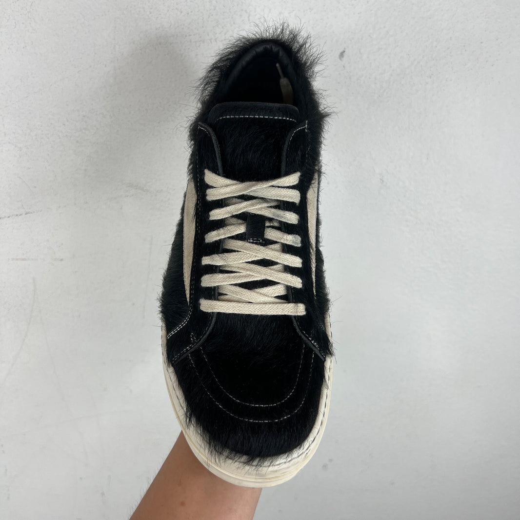 Rick Owens Black Ponyhair Vintage Sneakers