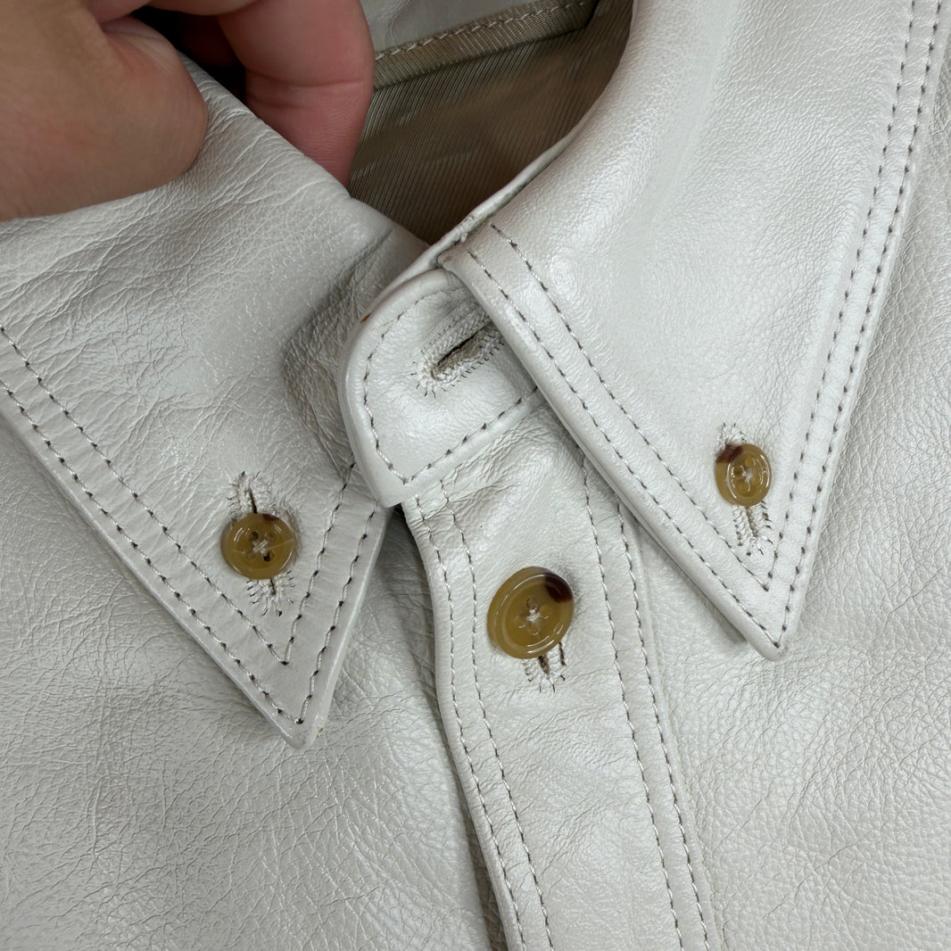 Lemaire Leather Button Up Over Shirt