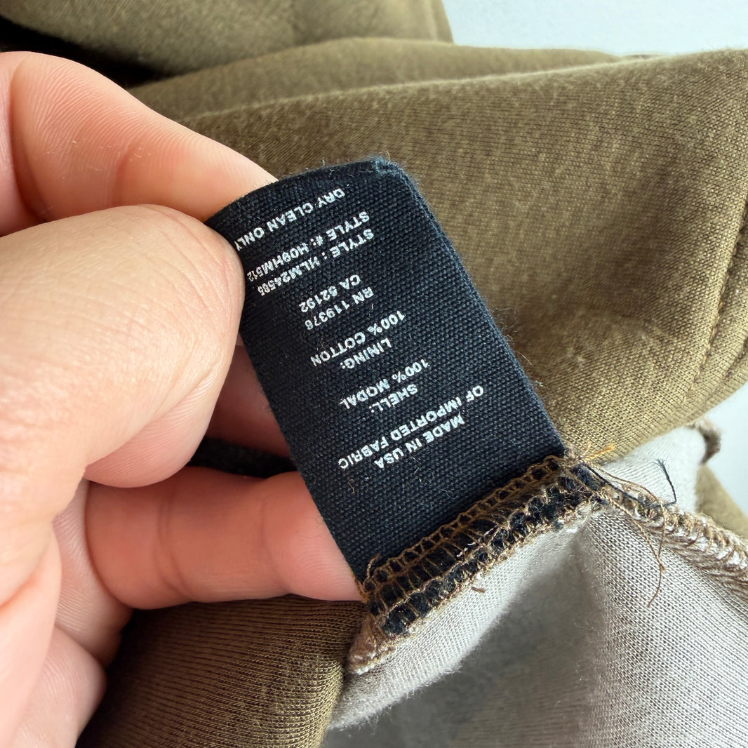Helmut Lang Olive Zip Up Hoodie