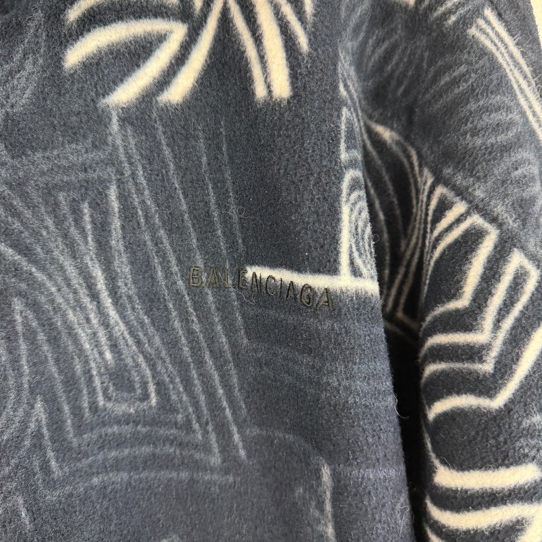 Balenciaga Spiral Abstract Fleece Zip Jacket