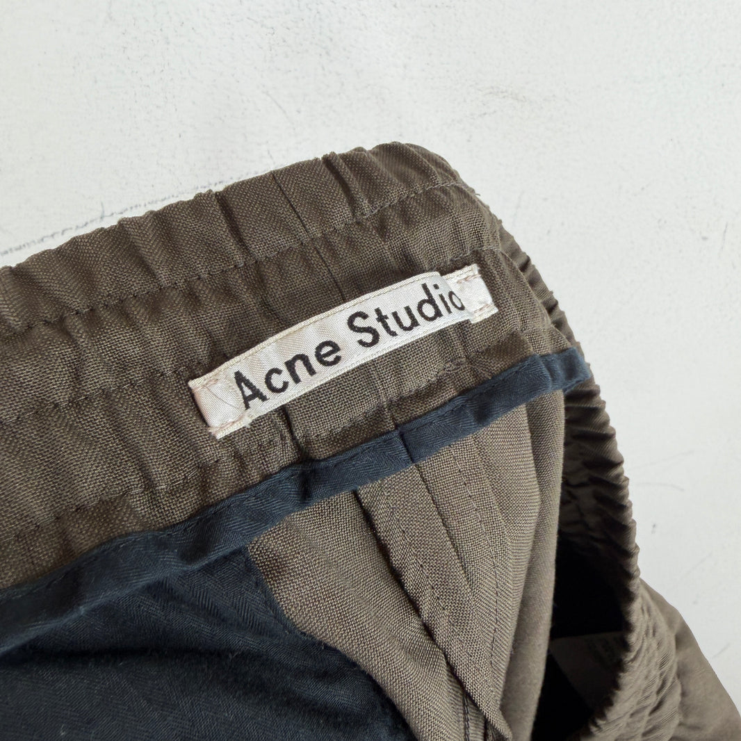 Acne Studios Brown Drawstring Elastic Band Dress Trousers