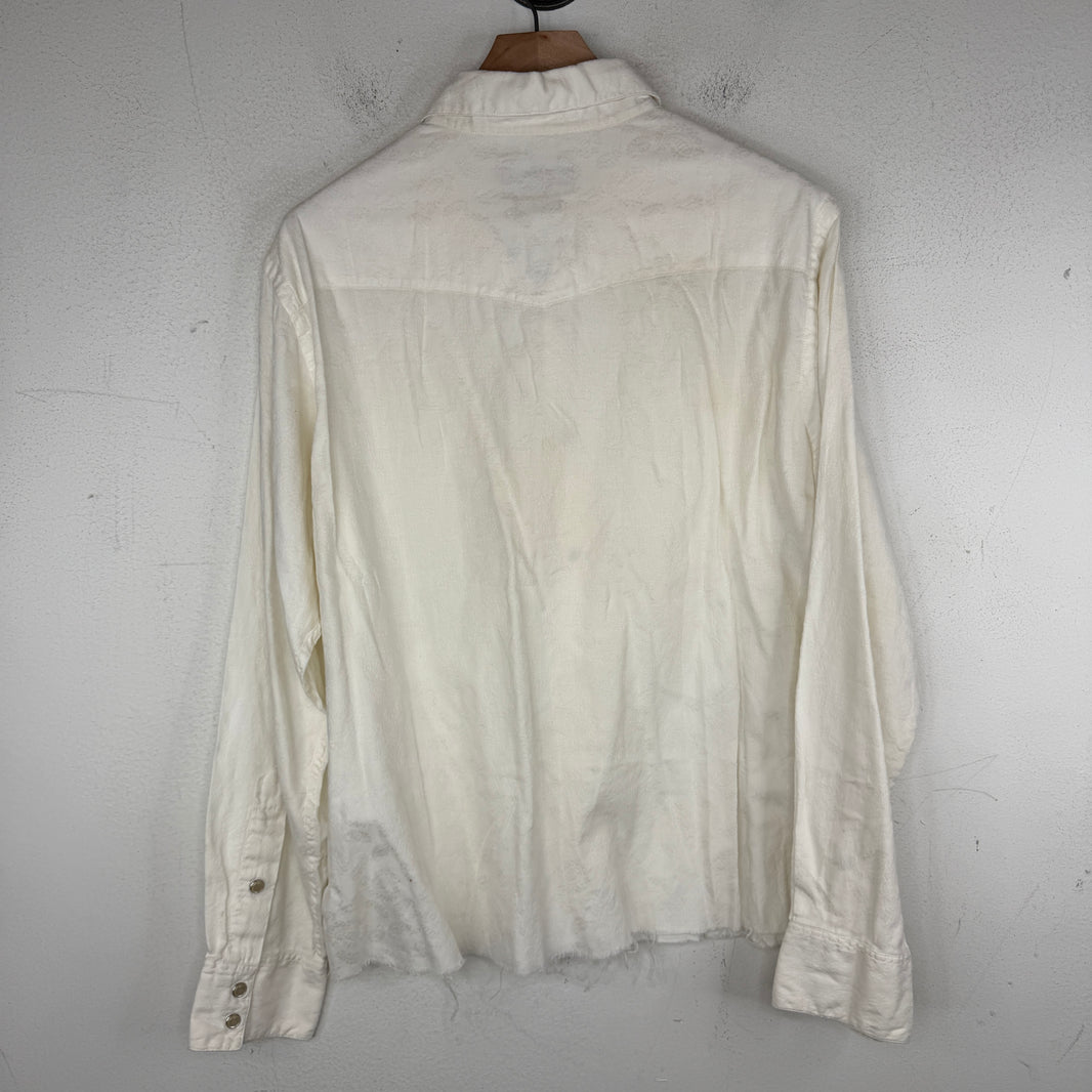 RRL White Floral Cropped Western Shirt