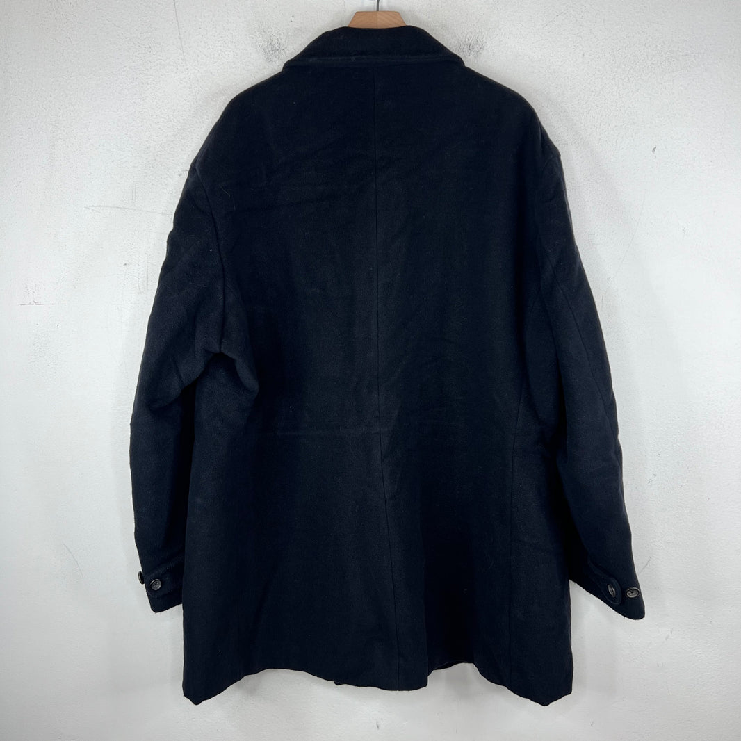 Jil Sander Navy Cashmere Blend Double Breasted Peacoat