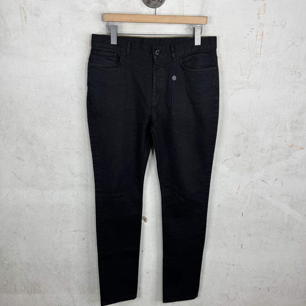 Louis Vuitton Slim Straight Black Tonal Jeans