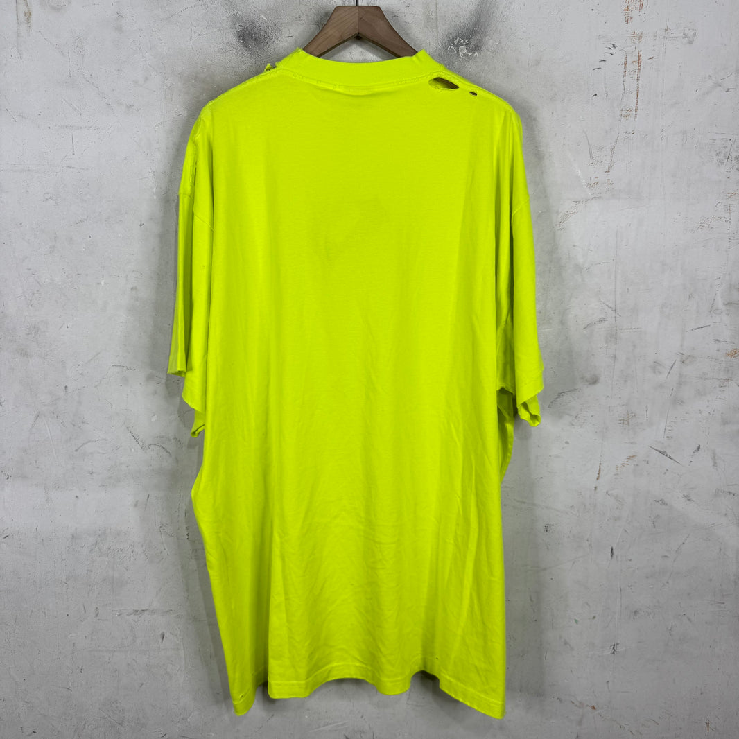 Balenciaga Neon Warped 3B Logo T-Shirt