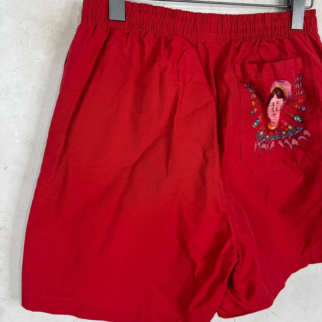 Bode Red Painted Shorts