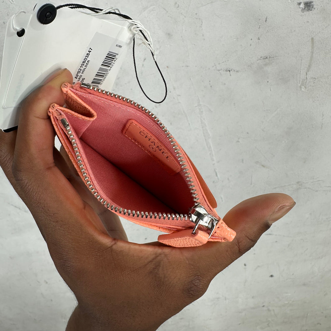 Chanel Pink Zip Cardholder
