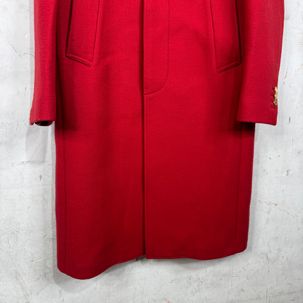 Thom Browne Red Wool Trench Coat