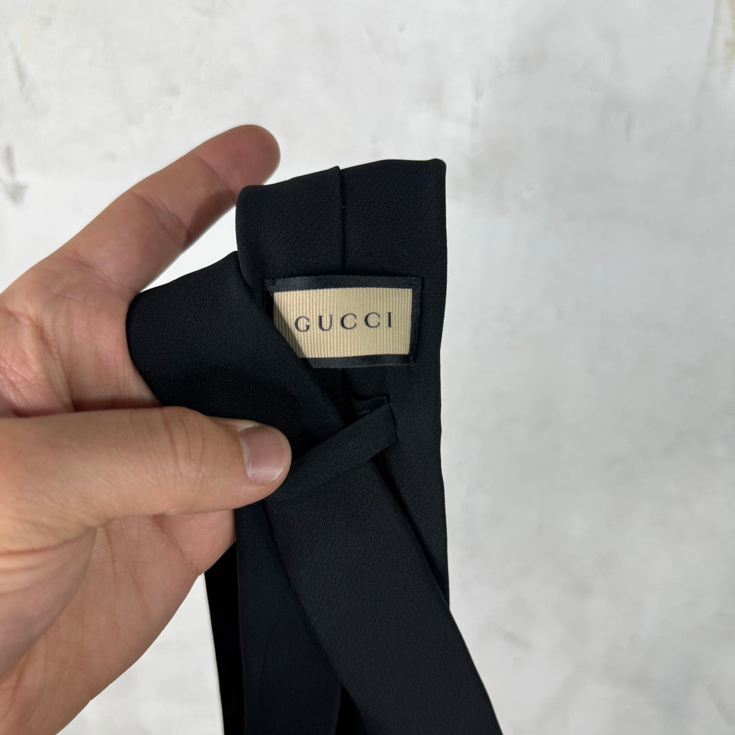 Gucci Black Wool Tie