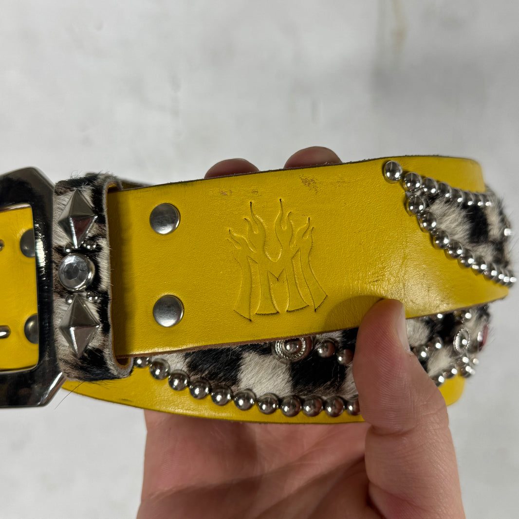 Mannahatta Yellow Studded Zebra Belt